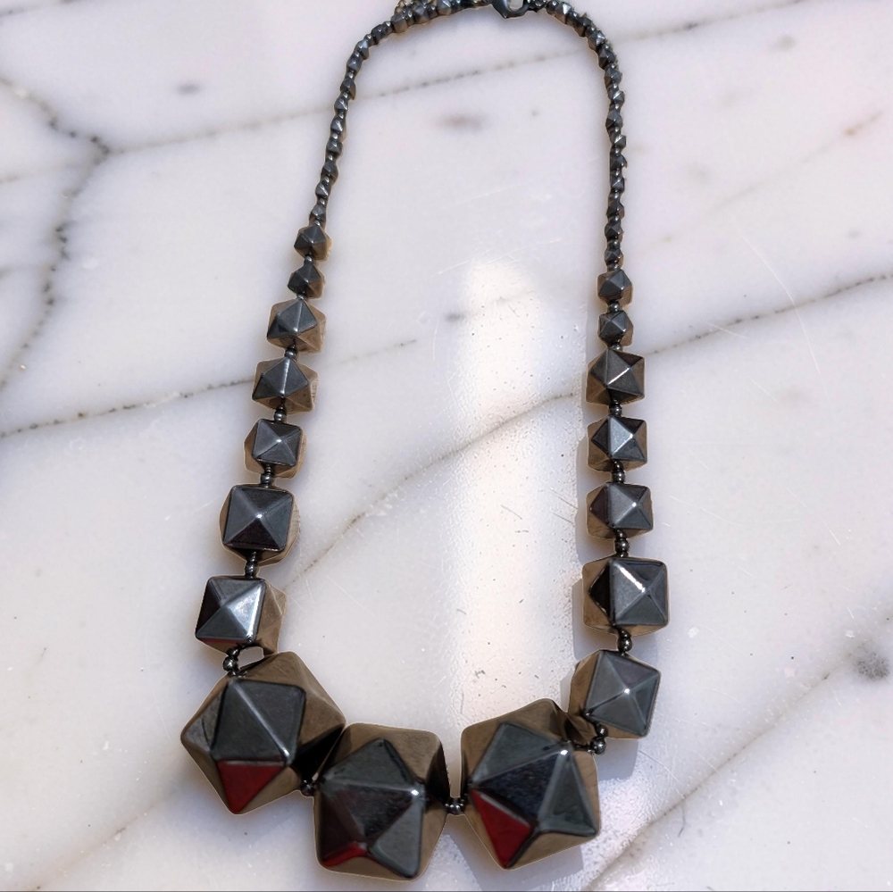 Source Unknown Metallic Geometric Necklace - image 1